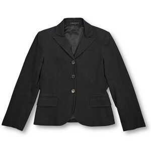 Theory Black Single Breasted Blazer Jacket Womens Size 0